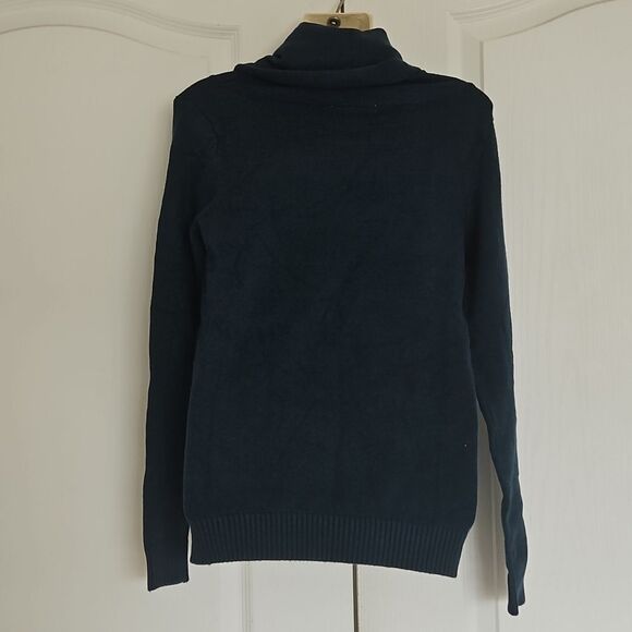 Suzy Shier Knitted Turtle Neck Long Sleeves Sweater XS Blue - Picture 3 of 16
